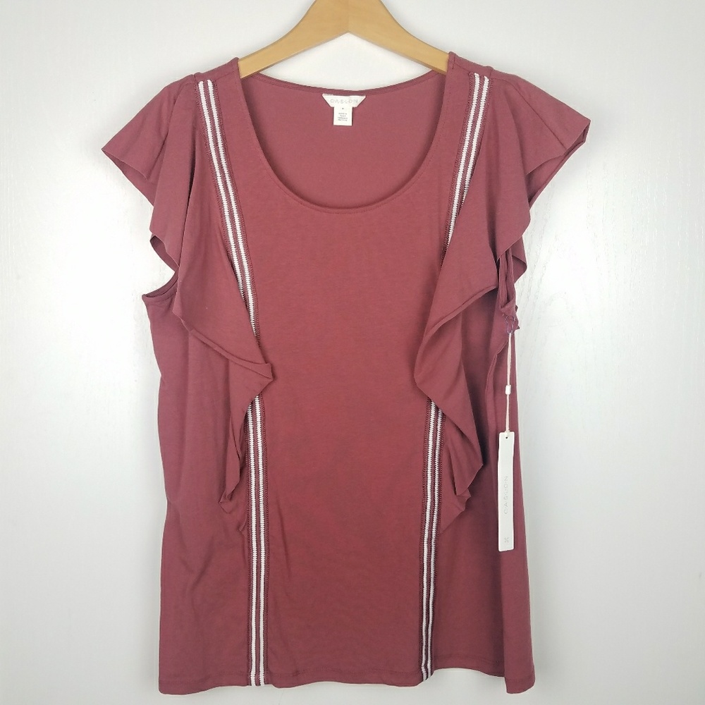 NWT Caslon Ruffled Top | M
